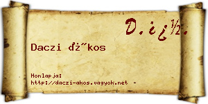 Daczi Ákos névjegykártya